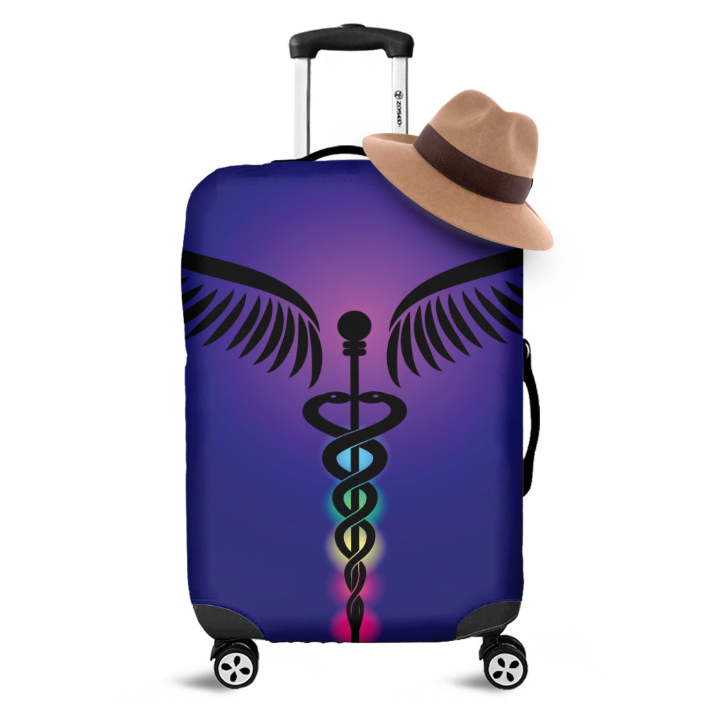 7 Chakras Caduceus Print Luggage Cover