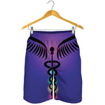 7 Chakras Caduceus Print Men's Shorts