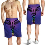7 Chakras Caduceus Print Men's Shorts