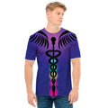 7 Chakras Caduceus Print Men's T-Shirt