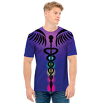 7 Chakras Caduceus Print Men's T-Shirt