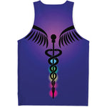 7 Chakras Caduceus Print Men's Tank Top