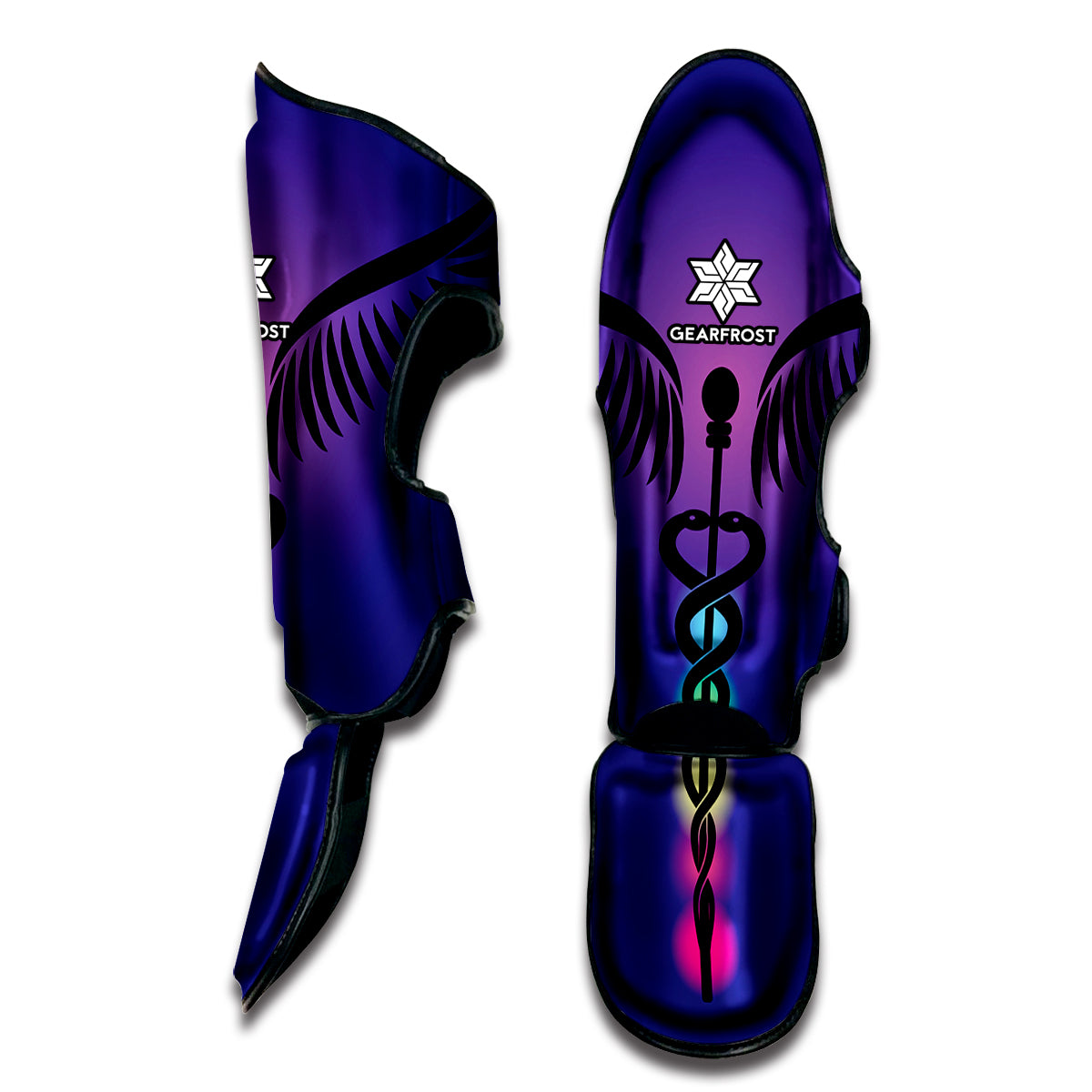 7 Chakras Caduceus Print Muay Thai Shin Guard