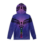 7 Chakras Caduceus Print Pullover Hoodie