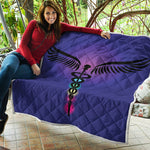 7 Chakras Caduceus Print Quilt