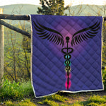 7 Chakras Caduceus Print Quilt