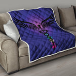 7 Chakras Caduceus Print Quilt