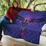 7 Chakras Caduceus Print Quilt