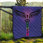 7 Chakras Caduceus Print Quilt