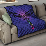 7 Chakras Caduceus Print Quilt