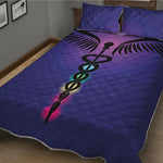 7 Chakras Caduceus Print Quilt Bed Set