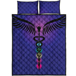 7 Chakras Caduceus Print Quilt Bed Set