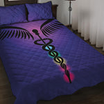 7 Chakras Caduceus Print Quilt Bed Set