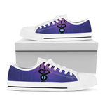 7 Chakras Caduceus Print White Low Top Shoes