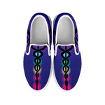 7 Chakras Caduceus Print White Slip On Shoes