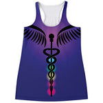 7 Chakras Caduceus Print Women's Racerback Tank Top
