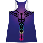 7 Chakras Caduceus Print Women's Racerback Tank Top
