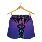 7 Chakras Caduceus Print Women's Shorts