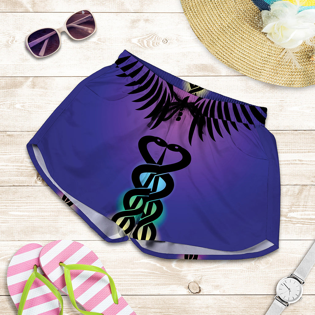 7 Chakras Caduceus Print Women's Shorts