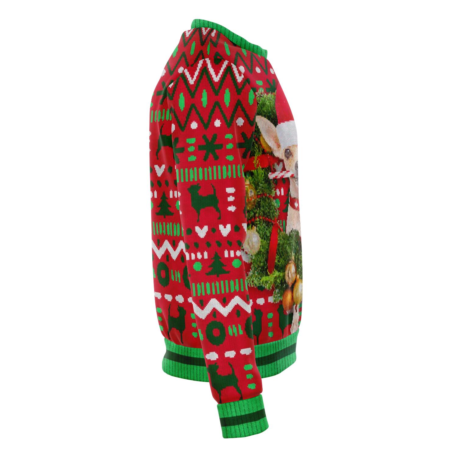 Chihuahua Wreath Christmas Crewneck Sweatshirt