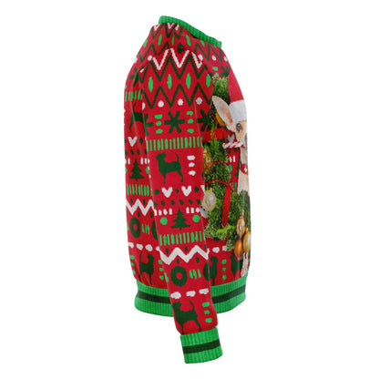 Chihuahua Wreath Christmas Crewneck Sweatshirt