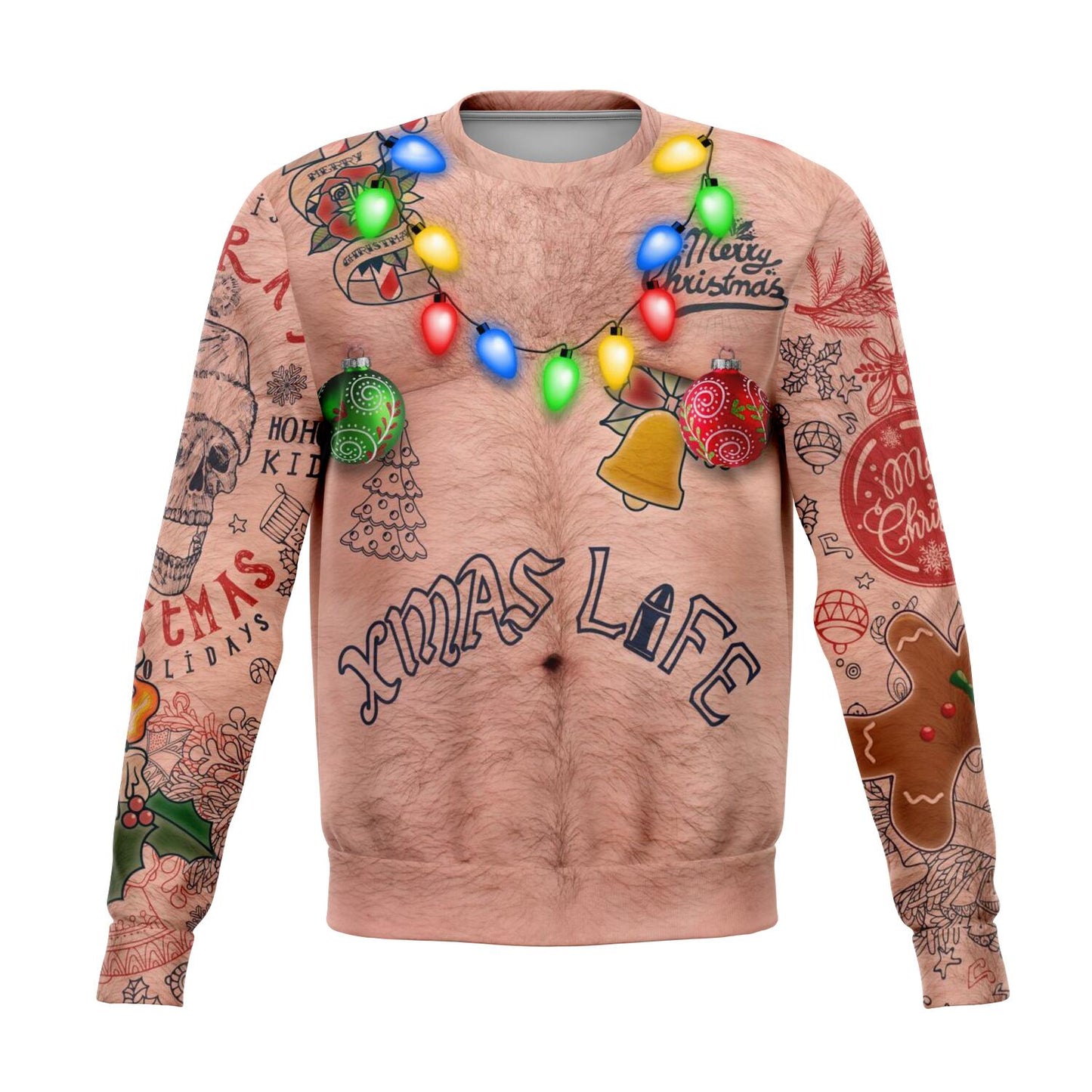 Sexy Xmas Life Tattoo Christmas Crewneck Sweatshirt