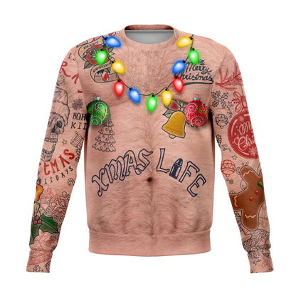 Sexy Xmas Life Tattoo Christmas Crewneck Sweatshirt