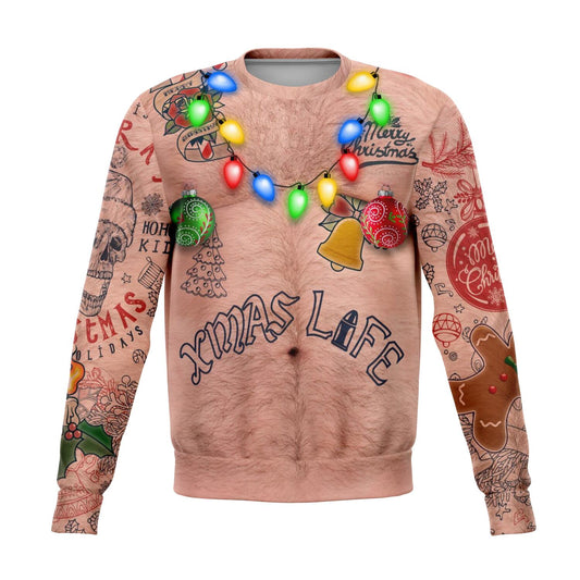Sexy Xmas Life Tattoo Christmas Crewneck Sweatshirt