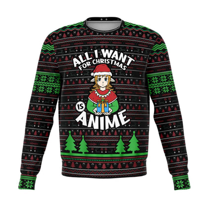 All I Want For Christmas Is Anime Ugly Christmas Sweater