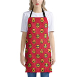 8-Bit Emoji Pattern Print Apron