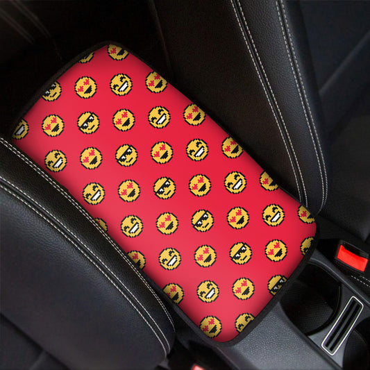 8-Bit Emoji Pattern Print Car Center Console Cover