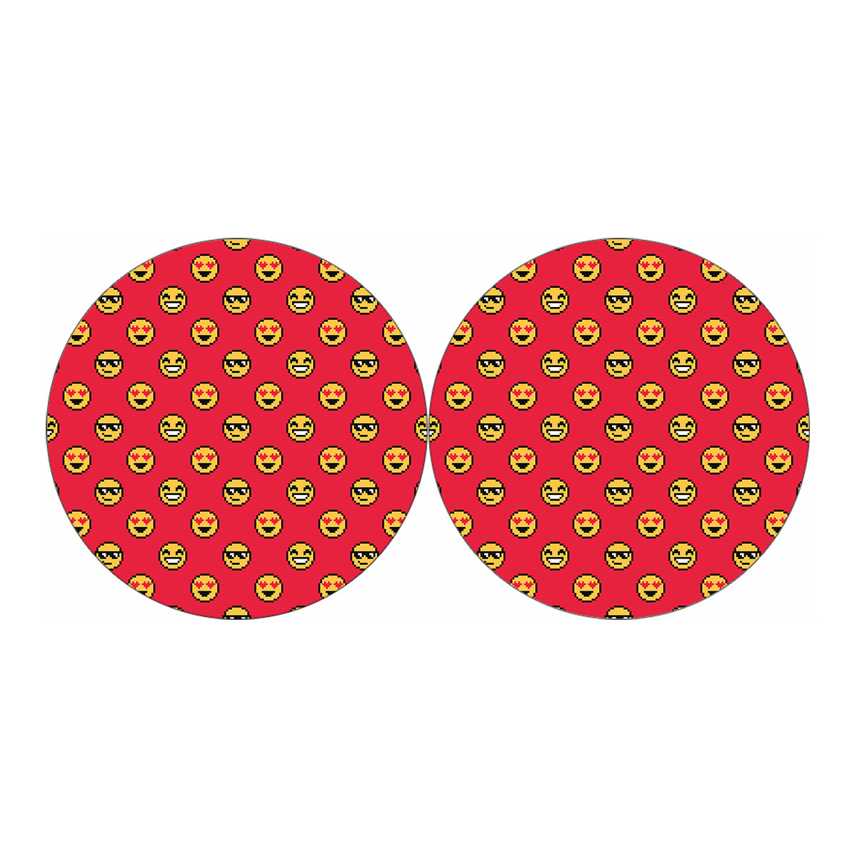8-Bit Emoji Pattern Print Car Coasters