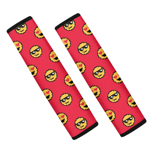 8-Bit Emoji Pattern Print Car Seat Belt Covers