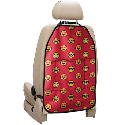 8-Bit Emoji Pattern Print Car Seat Organizers