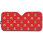 8-Bit Emoji Pattern Print Car Sun Shade