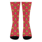 8-Bit Emoji Pattern Print Crew Socks