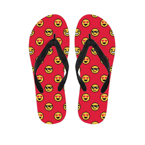 8-Bit Emoji Pattern Print Flip Flops