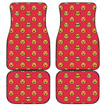 8-Bit Emoji Pattern Print Front and Back Car Floor Mats