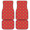 8-Bit Emoji Pattern Print Front and Back Car Floor Mats