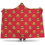 8-Bit Emoji Pattern Print Hooded Blanket