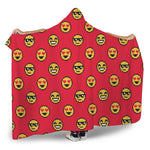 8-Bit Emoji Pattern Print Hooded Blanket