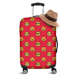 8-Bit Emoji Pattern Print Luggage Cover