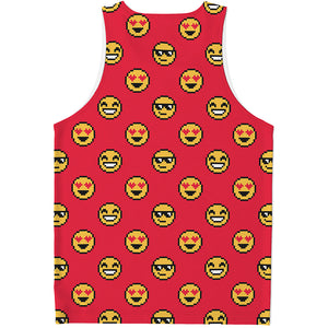 8-Bit Emoji Pattern Print Men's Tank Top