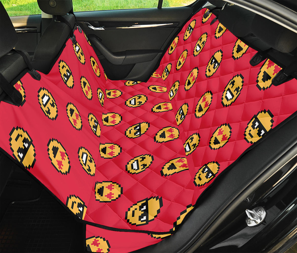 8-Bit Emoji Pattern Print Pet Car Back Seat Cover