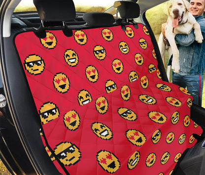 8-Bit Emoji Pattern Print Pet Car Back Seat Cover