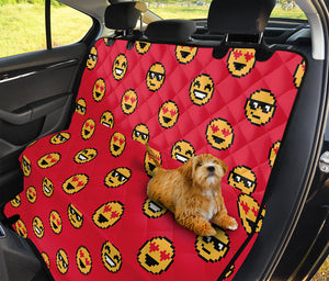 8-Bit Emoji Pattern Print Pet Car Back Seat Cover