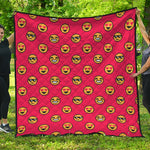 8-Bit Emoji Pattern Print Quilt