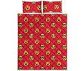 8-Bit Emoji Pattern Print Quilt Bed Set