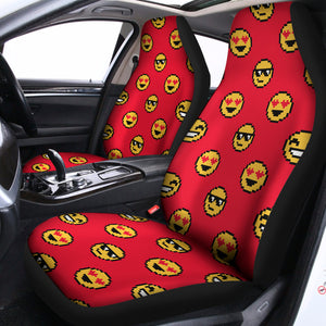 8-Bit Emoji Pattern Print Universal Fit Car Seat Covers