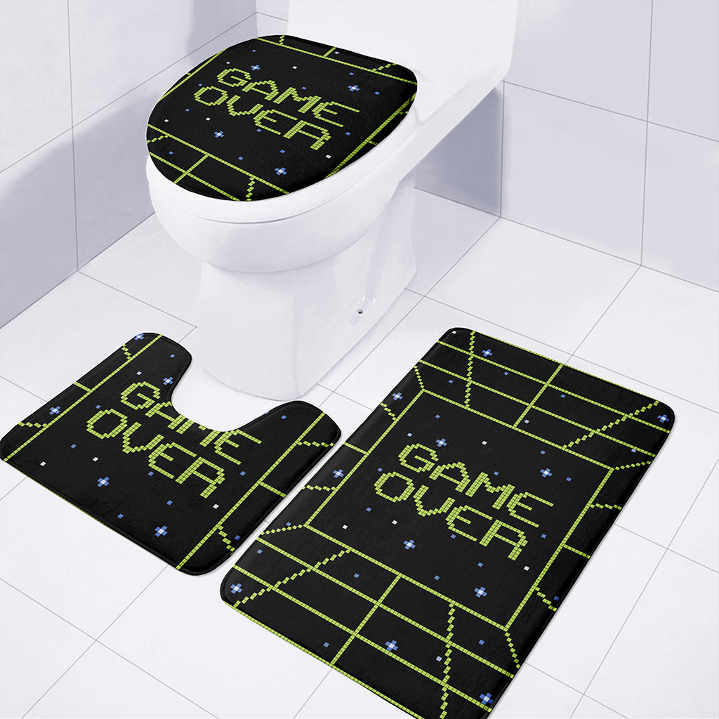 8-Bit Game Over Print 3 Piece Bath Mat Set